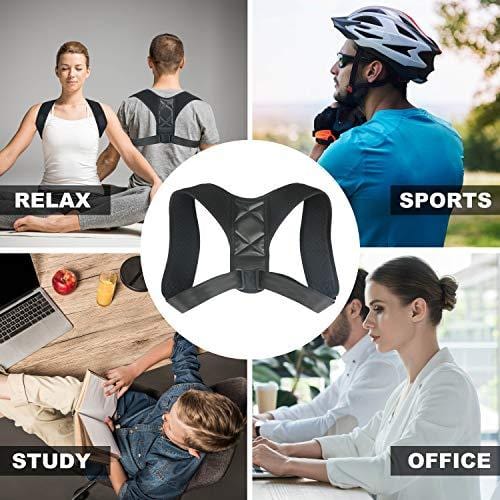 COREBELLA Posture Corrector Back Support Brace for Men and Women - Improves Posture, Prevents Slouching and Hunching, Reliefs Upper Back and Neck Pain - Adjustable and Comfortable with Underarm Pads