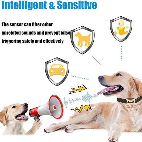 lushujun Dog Bark Collar, Rechargeable Stop Barking Collar with 7 Adjustable Sensitivity and Intensity Levels, Rainproof Bark Collar for Small Large Medium Dogs (6.5 to 24-inch Neck Size)