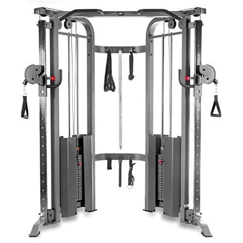 XMark Functional Trainer Cable Machine with Dual 200 lb Weight Stacks, 19 Adjustments, and Accessory Package XM-7626 (Gray)