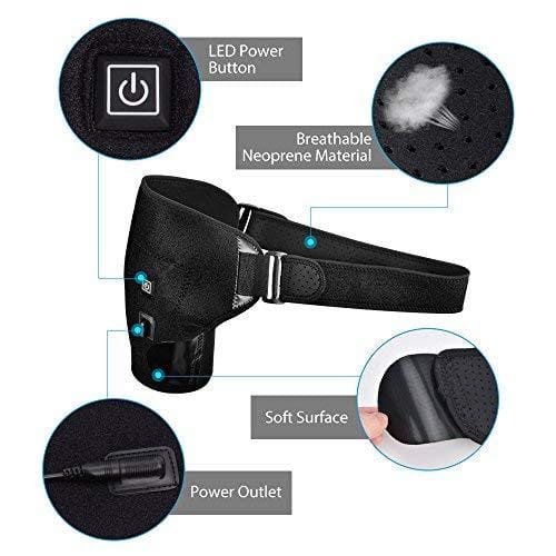 Shoulder Stability Brace Support for Women & Men, Heated Shoulder Wrap Brace, Can Hold Ice Pack, Shoulder Brace Adjustable for Frozen Shoulder Pain, Bursitis, Labrum Tear