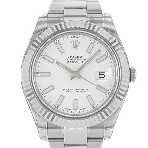 NEW Rolex Datejust II 41MM 18K White Gold Bezel Stainless Steel Mens watch 116334 WIO