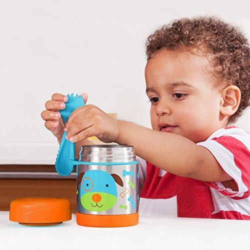 Skip Hop Baby Zoo Little Kid and Toddler Insulated Food Jar and Spork Set, Multi, Darby Dog