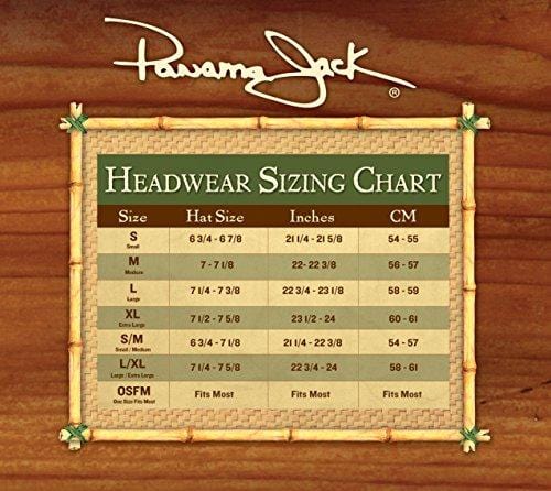 Panama Jack Natural Matte Toyo Safari Sun Hat with Black Band (White, Large)