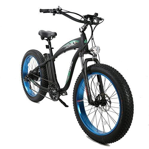 ECOTRIC Fat Tire Electric Bike Beach Snow Bicycle 4.0 inch Fat Tire 26" 1000W 48V 13Ah ebike Electric Mountain Bicycle with Shimano 7 Speeds(Blue)