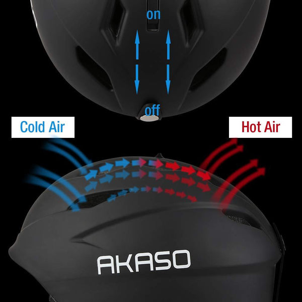 AKASO Ski Helmet, Snowboard Helmet - Climate Control Venting, Dial Fit, Goggles Compatible, Removable Fleece Liner and Ear Pads, Safety-Certified Snow Helmet for Men & Women