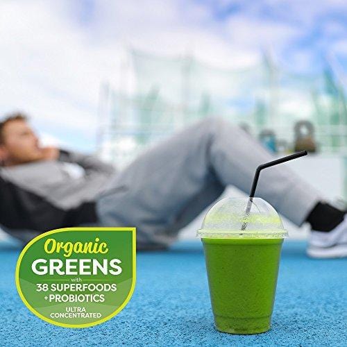 Nu-Therapy Organic Greens Superfood Powder, With probiotics, Berry Burst Flavor, 30 Servings