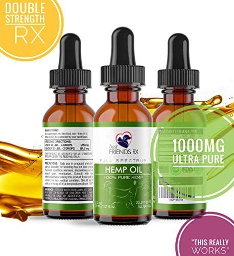 Hemp Oil for Dogs and Cats Ultra Pure, Pharmacy Grade | All-Natural Hip and Joint Pain Relief | Helps Relieve Stress, Anxiety | Calming Effect | Treat, Food Supplement | Best Friends RX