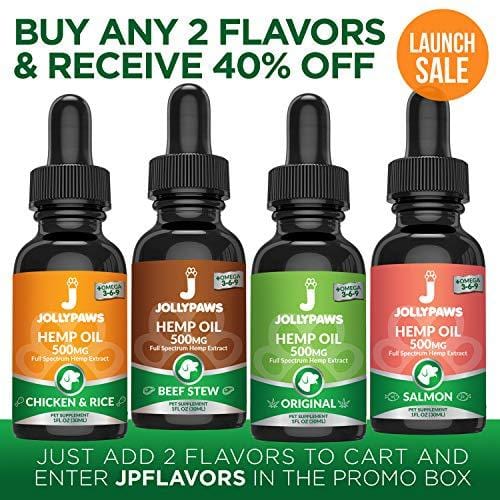 Jollypaws Hemp Oil for Cats - (500 MG) - All Natural Pain Relief, Stress & Anxiety Support, Hemp Oil - Salmon Flavor - Made in USA