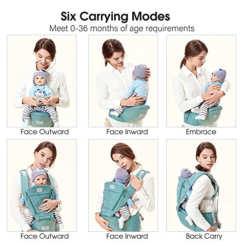 Maydolly Baby Carrier 360 All Carry Positions Baby Carrier with Hip Seat Wonderful Baby Shower Gift (Blue)