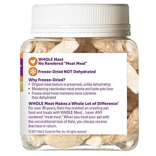 Halo Liv-A-Littles Grain Free Natural Dog Treats & Cat Treats, Freeze Dried Chicken Breast, 2.2-Ounce