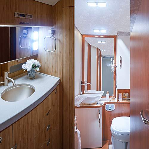BlueFire 4 Pack Upgraded Super Bright DC 12V Led RV Ceiling Double Dome Light RV Interior Lighting Trailer Camper RV Lights Interior with ON/Off Switch for Trailer Camper Car RV Boat (Natural White)