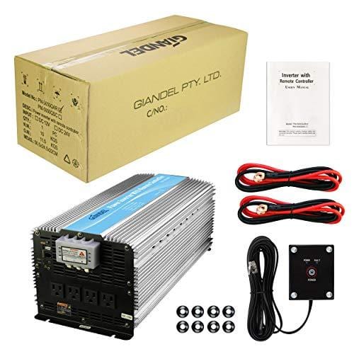 Giandel 5000W Heavy Duty Power Inverter 12V DC to 110V 120V AC with Remote Control and 4 AC Outlets & USB Port for RV Truck Boat