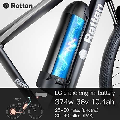 Rattan 26 inch Aluminum Electric Mountain Bike Shimano 7 Speed E-Bike 36V 10.4Ah Lithium Battery 350W Electric Bicycle 26 inch Adult Assisted E-Bike