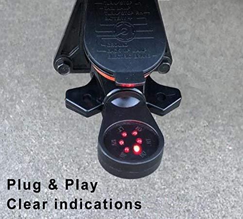 AutoSonic 7 Way Trailer Wiring Tester, 7 Pin Blade Plug with Red LED, 6 Function RV Connector Circuit Tester, Trailer Hitch Wiring Tester, RV Towing Wiring Tester, Weatherproof