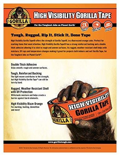 Gorilla Tape, High Visibility Duct Tape, 1.88" x 35 yd, Blaze Orange, (Pack of 1) [product _type] Gorilla - Ultra Pickleball - The Pickleball Paddle MegaStore