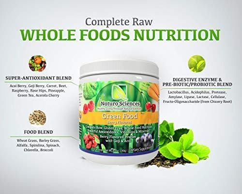 Raw Green Powder Superfood - 1g Natural Sugar Per Serving, 30 Day Supply - Antioxidant Supplement, Digestive Enzymes, Prebiotics & Probiotics, Fiber, Spirulina Powder - Greens Supplement Powder