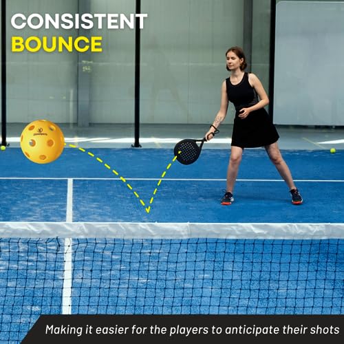 DiimaSports Pickleball Balls Set - USAPA Standard Pack of 6 & 12 (Choose Indoor or Outdoor Pickleball Balls Set) – Perfect for Tournaments (6 Pack, Indoor Sunny Yellow)