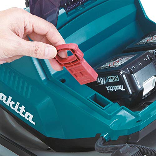Makita XML03PT1 18V X2 (36V) LXT Lithium‑Ion Brushless Cordless (5.0Ah) 18" Lawn Mower Kit with 4 Batteries, Teal