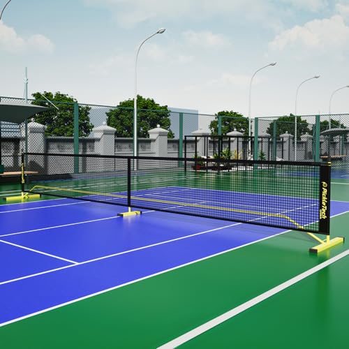 PICKLETECH 6.0 Cross Version Portable Pickleball Net Outdoor Game 22 FT Pickleball Nets-Half Court 11 FT Net-USAPA Regulation Size-Pickle Ball Net System with Carrying Bag for Court,Driveway,Backyards
