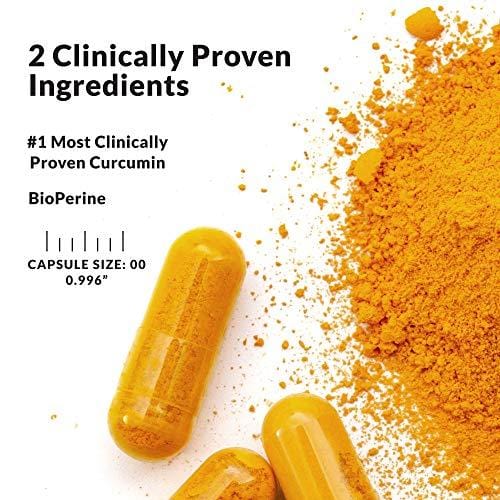 Organic Turmeric Curcumin C3® Complex - Bioperine Black Pepper, Boswellia & Ginger - [Clinically Proven C3 Turmeric] - 95% Standardized Curcuminoids - Inflammation & Joint Supplement, 60 Capsules