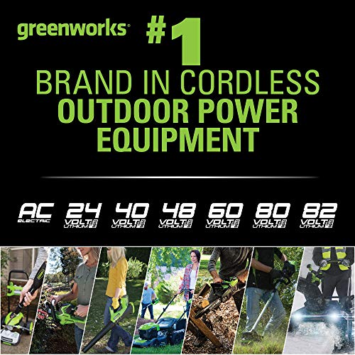 Greenworks GLM801601 21-Inch 80V Cordless Push Lawn Mower, includes two 2Ah Batteries and Charger