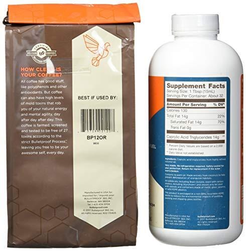Bulletproof Upgraded Coffee 12 OZ - Brain Octane Edition 16 fl OZ, Starter Kit