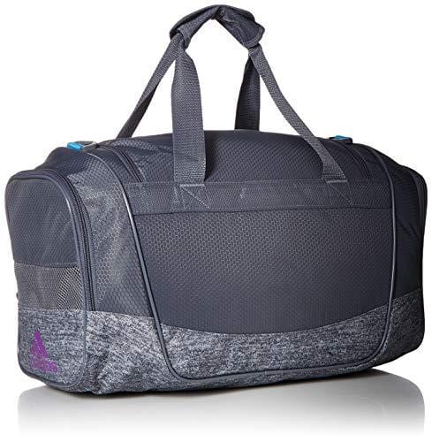 adidas Defender III Duffel Bag, Onix/Onix Jersey/Shock Cyan/Active Purple, One Size