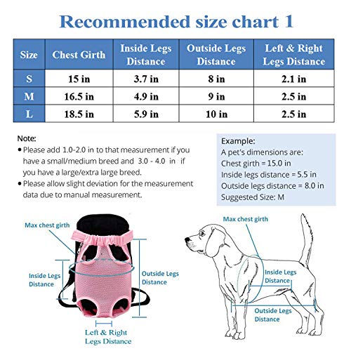 YINGJEE Dog Carrier Pink Legs Out Front Pet Carrier Backpack Comfortable Puppy Bag with Shoulder Strap and Sling for Travel Hiking Camping Outdoor