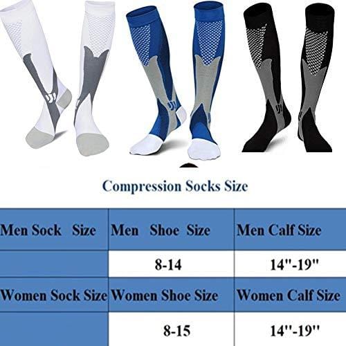 3 Pairs Medical&Althetic Compression Socks for Men, 20-30 mmHg Nursing Performance Socks for Edema, Diabetic, Varicose Veins,Shin Splints,Running Marathon (Blue+Black+White) [product _type] Daily_Use - Ultra Pickleball - The Pickleball Paddle MegaStore
