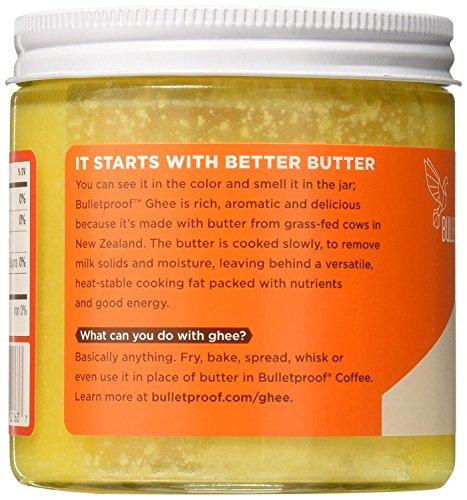 Bulletproof Grass-Fed Ghee, Quality Clarified Butter Fat from Pasture-Raised Cows (13.5 Ounces)
