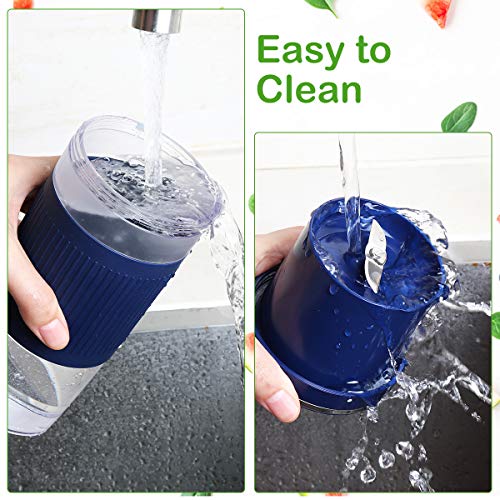 Portable Blender Mini Personal Blender, Godmorn Juicer Smoothie Blender Smoothie Maker Cordless Small Juicer Cup Mixer, USB Rechargeable BPA Free,10oz/300ml, Home Outdoor Travel Office, Blue