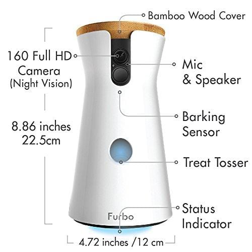 Furbo Dog Camera: Treat Tossing, Full HD Wifi Pet Camera and 2-Way Audio, Designed for Dogs, Compatible with Alexa (As Seen On Ellen)