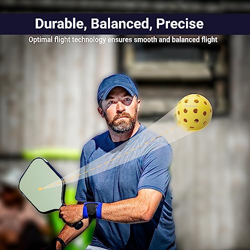 Asbocer Pickleball Balls, USAPA Approved Pickleballs, 12-Pack 40 Holes Outdoor Pickleball Balls with Mesh Bag, High Elasticity & Durable Yellow Pickle Balls for All Style Pickleball Paddles