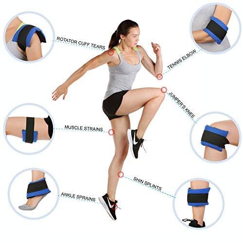 Reusable Gel Ice Pack for Injuries with Strap by Kinetic Labs | Hot Cold Gel Pack Wrap for Pain Relief | Best Ice Wrap for Elbow Ankle Knee Wrist Leg Shoulder Neck Arm Thigh Feet Headaches Surgery