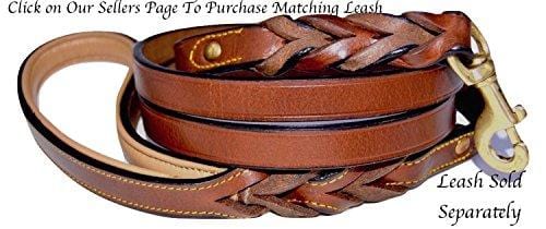 Soft Touch Collars Padded Leather Dog Collar, Brown Medium, Made with Real Genuine Leather, Best for Male or Female Dogs, 20" Inches Long x 1" Inch Wide, Fits Neck Size 14.5" to 17.5"