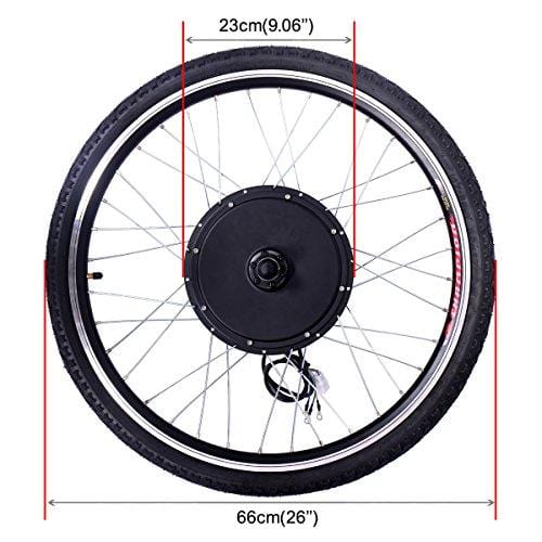 JAXPETY 48V 1000W Electric Bicycle Cycle E Bike 26" Front Wheel Ebike Hub Motor Conversion Kit Hub Motor Wheel