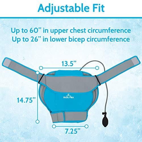 Arctic Flex Cold Shoulder Brace - Ice Pack for Rotator Cuff Support, Tendinitis, Dislocated Joint, Labrum Tear, Frozen Shoulder Pain, Sprain - Right or Left Compression Wrap Strap Band - Men and Women