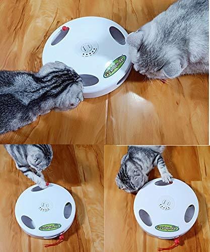 PetDroid Interactive Electronic Cat Toy, Hanging Concealed Motion Cat Mouse Tail Toy, 2ND Generation (White), Medium