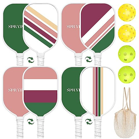 Pickleball Paddles Set USAPA Approved, Lightweight and Durable with Unique Design, USAPA Approved Pickleball Paddles Set of 4, 4 Pickleball Balls, Pickleball Bag, Pickleball Paddles (Gradual)