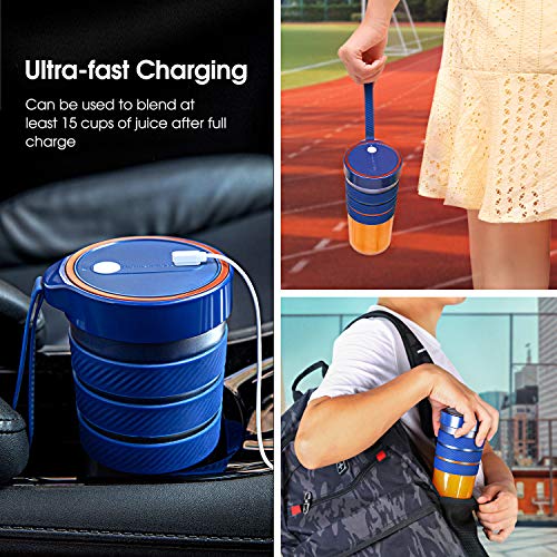 Portable Blender, Mini Smoothie Blender with Rechargeable Battery 7.4V Strong Power, 10oz Cordless Personal Blender Fruit Juicer Mixer for Office Gym Outdoors Travel, IP68 Waterproof, BPA Free