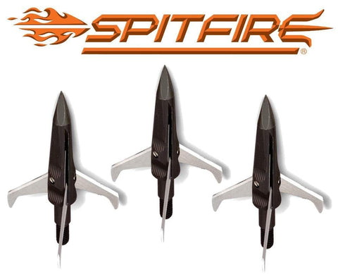 NAP Spitfire Crossbow Mechanical Broadhead 3 Blade  1 1/2" Cutting Diameter 100 Grain Three Pack