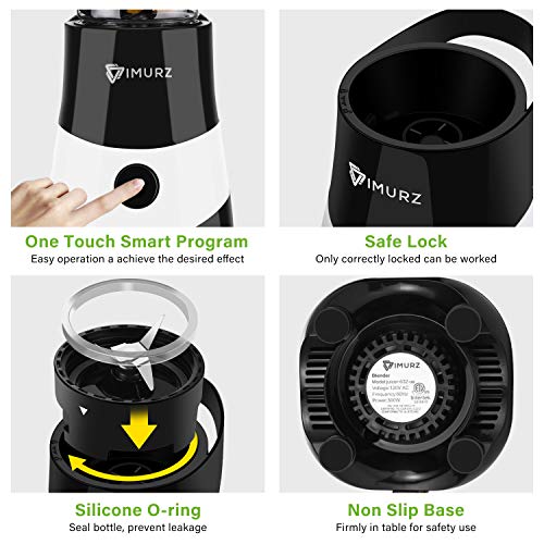 Mini Blender Smoothie Maker with 2 Tritan Bottles BPA-Free, Personal Portable Blender for Smoothies and Shakes, Small Blender Juicer for Office and Travel