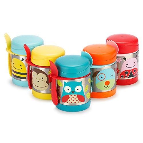 Skip Hop Baby Zoo Little Kid and Toddler Insulated Food Jar and Spork Set, Multi, Darby Dog