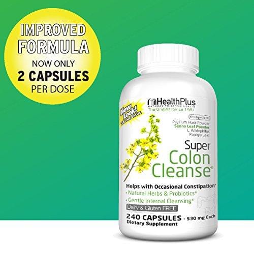 Health Plus Super Colon Cleanse: 10-Day Cleanse -Detox |  6 Cleanses, 240 Capsules