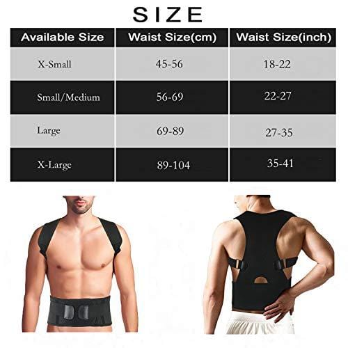 QNTICH Back Brace Posture Corrector Fully Adjustable Support Belt Improves Posture and Provides Lumbar Back Brace Lower and Upper Back Pain Relief Upright Go Posture (Large(27"-35"Waist))