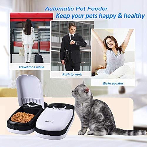WOpet Automatic Cat Feeder, Pet Feeder for Dogs and Cats with Ice Pack Included - 2 Meals