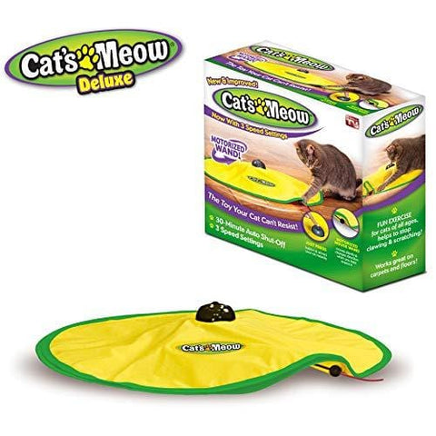 Cat's Meow- Motorized Wand Cat Toy, Automatic 30 Minute Shut Off, 3 Speed Settings, The Toy Your Cat Can't Resist