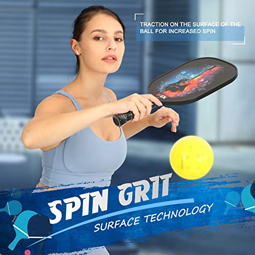 HEICK Pickleball Paddle with Spin Grit,USA Pickleball Approved,for Beginner to Advanced Player,Fiberglass Face,Polypropylene Honeycomb Core,5”Handle,US Major Brand OEM Factory Direct Sales H-MusicG2