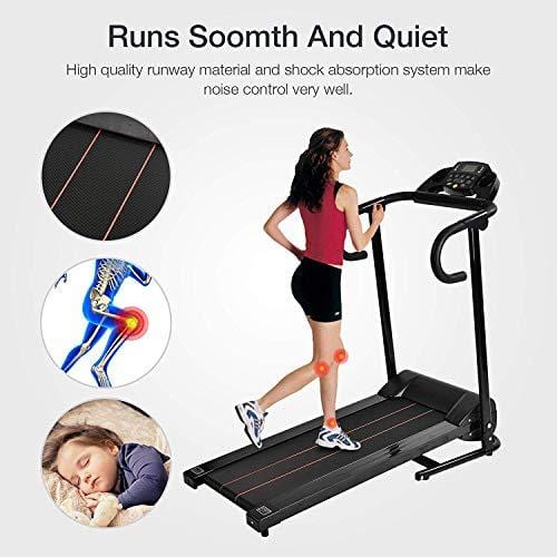 Murtisol 1100W Folding Treadmill Electric Walking Running Exercise Fitness Machine with LCD Display Easy Control Home Gym