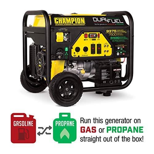 Champion 7500-Watt Dual Fuel Portable Generator with Electric Start